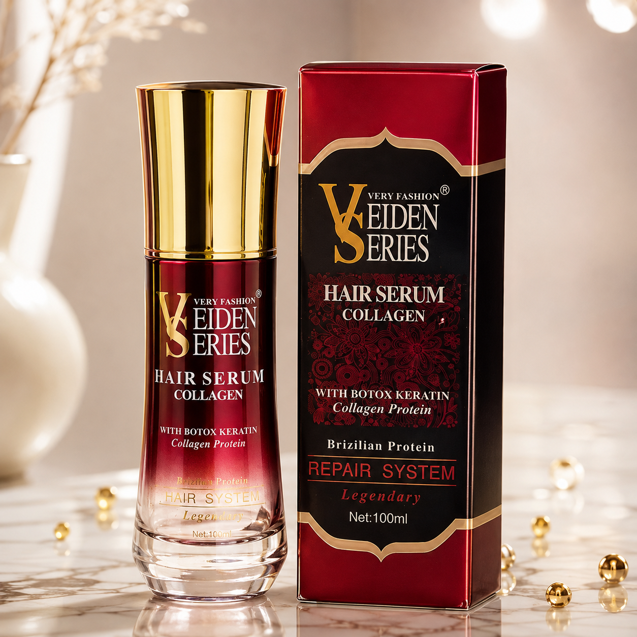 سرم مو کلاژن و کراتین ویدن سریز (Veiden Series Hair Serum Collagen) 100 میل