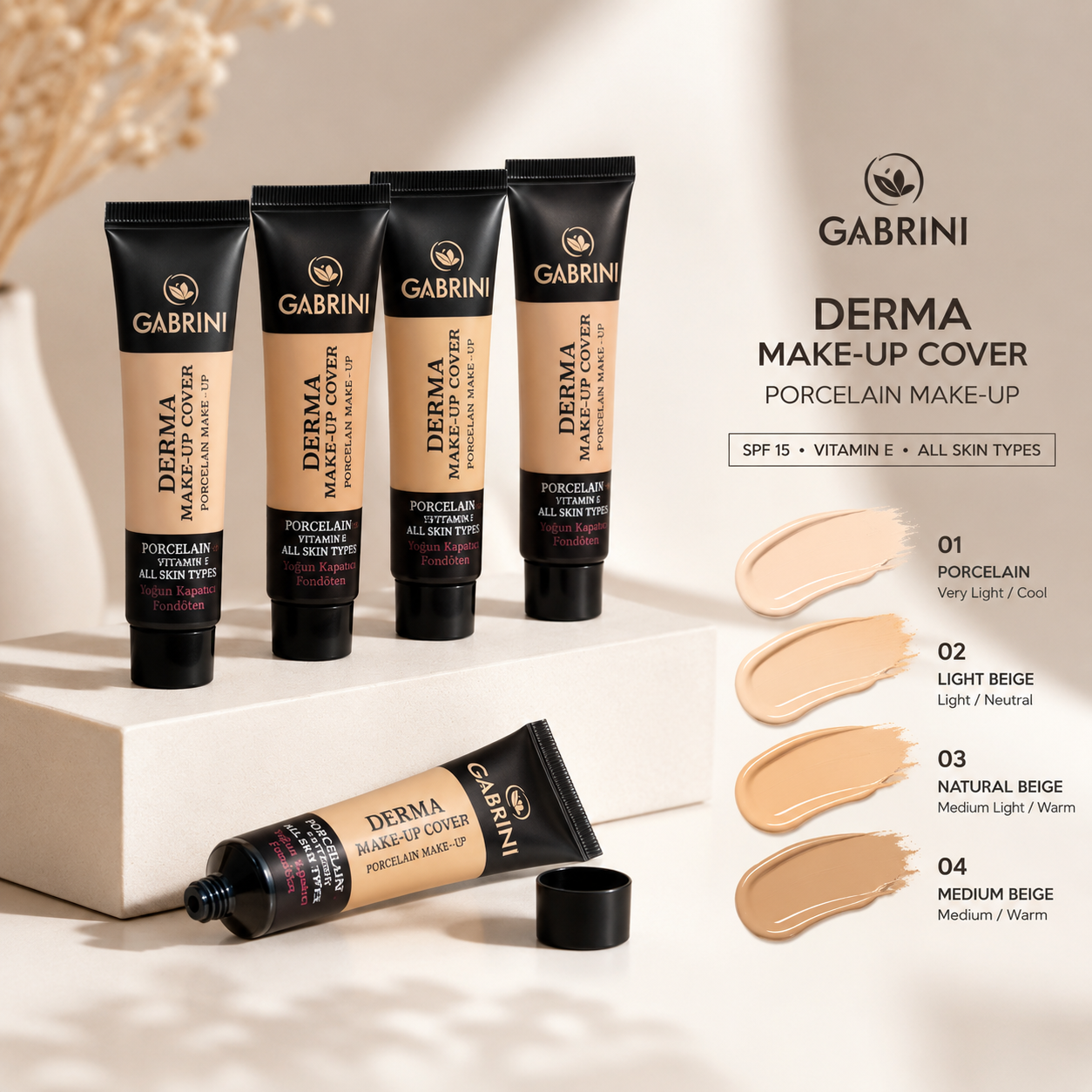 کرم پودر گابرینی Derma Make-Up Cover