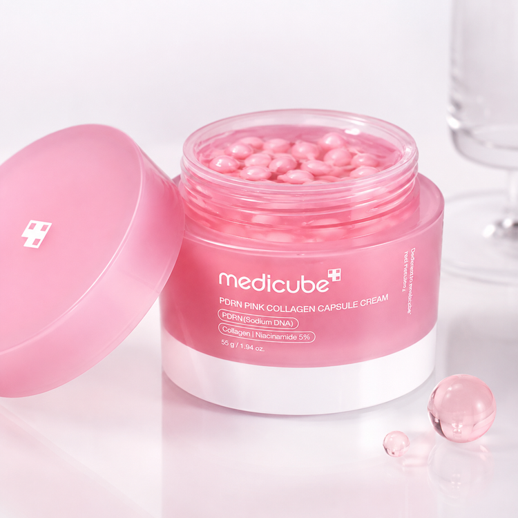 کرم کپسول کلاژن صورتی مدی کیوب مدل PDRN Pink Collagen Capsule Cream حجم 55 میل